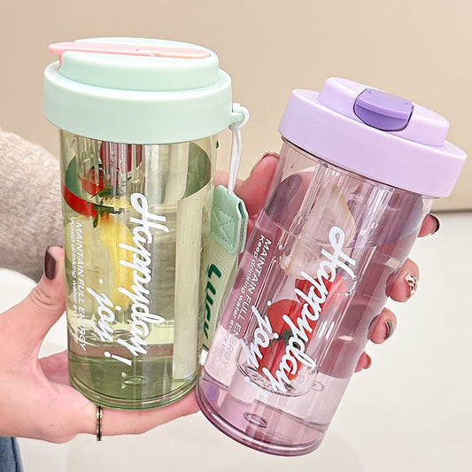 High appearance level plastic straw water bottle pc large-capacity water cup